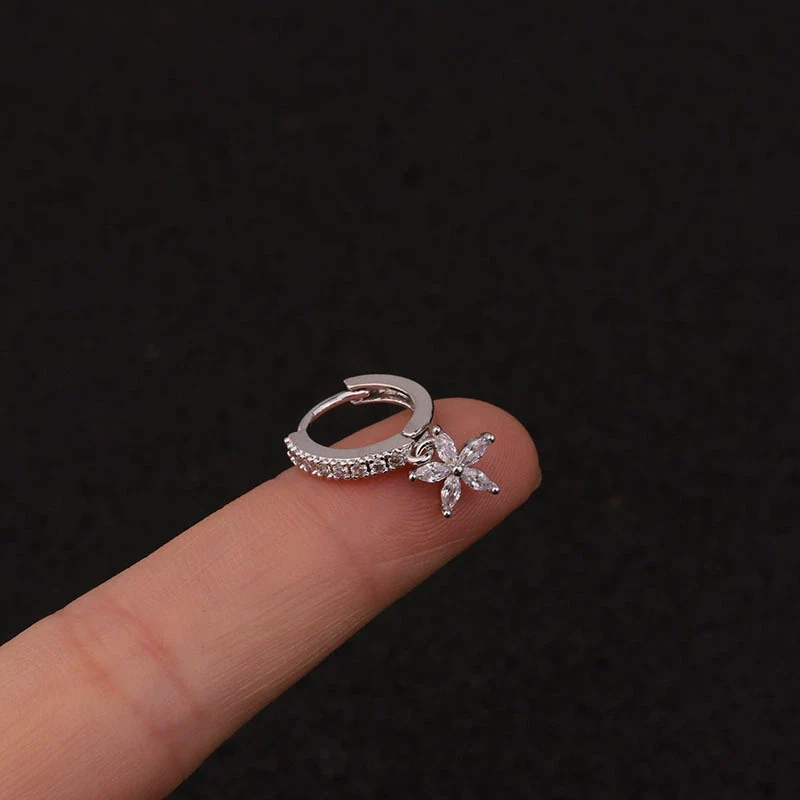 Wholesale Earrings Copper Inlaid Zircon Flowers Fashion - Image 4