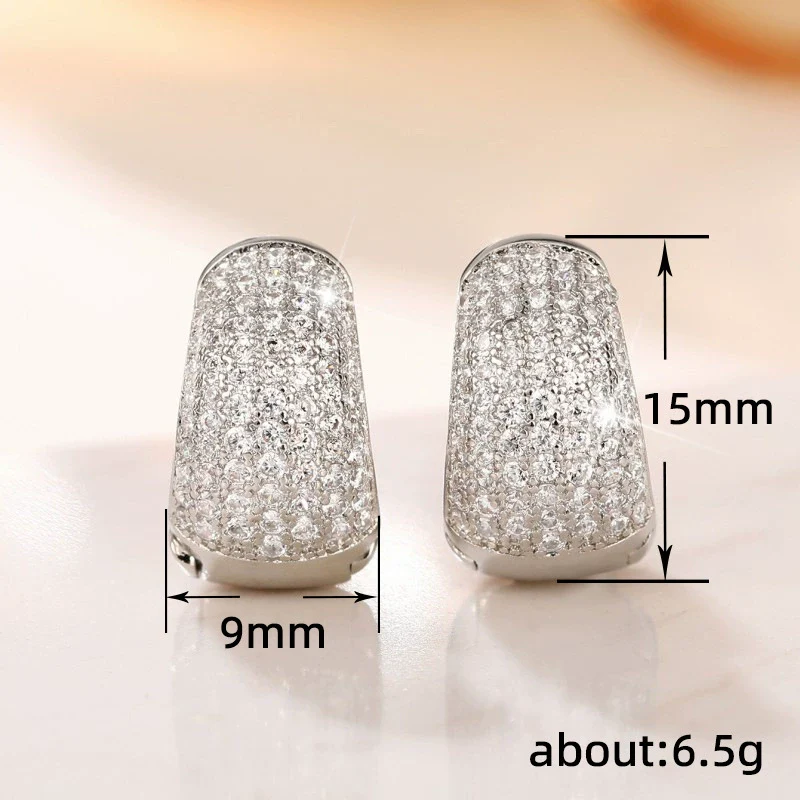 Wholesale Earrings Copper Light Luxury Geometric U Shaped Zircon Style - Image 5