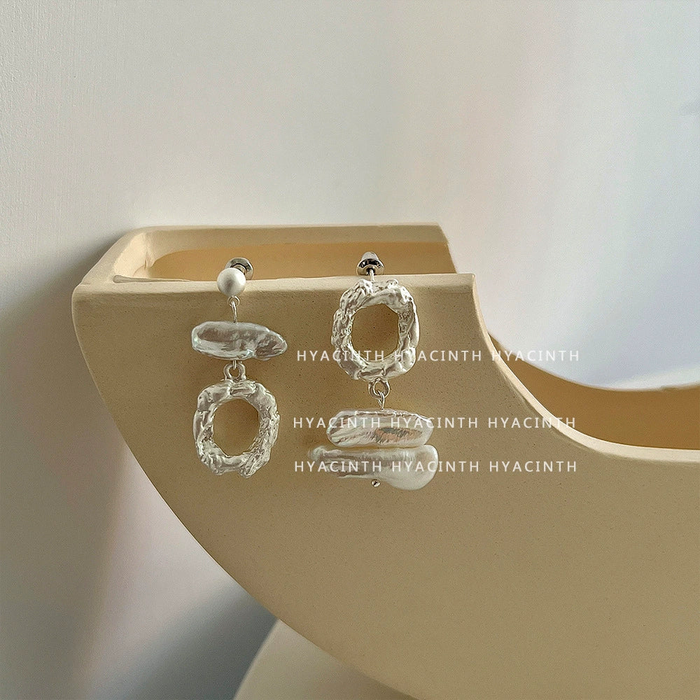 Wholesale Earrings Copper Natural Freshwater Pearl Geometric Vintage Electroplating Design For Women - Image 7