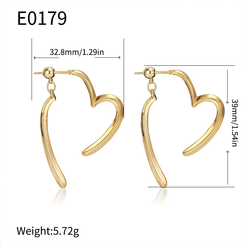 Wholesale Earrings Copper Plated 14K Gold Heart Shape Cross Style For Women - Image 6
