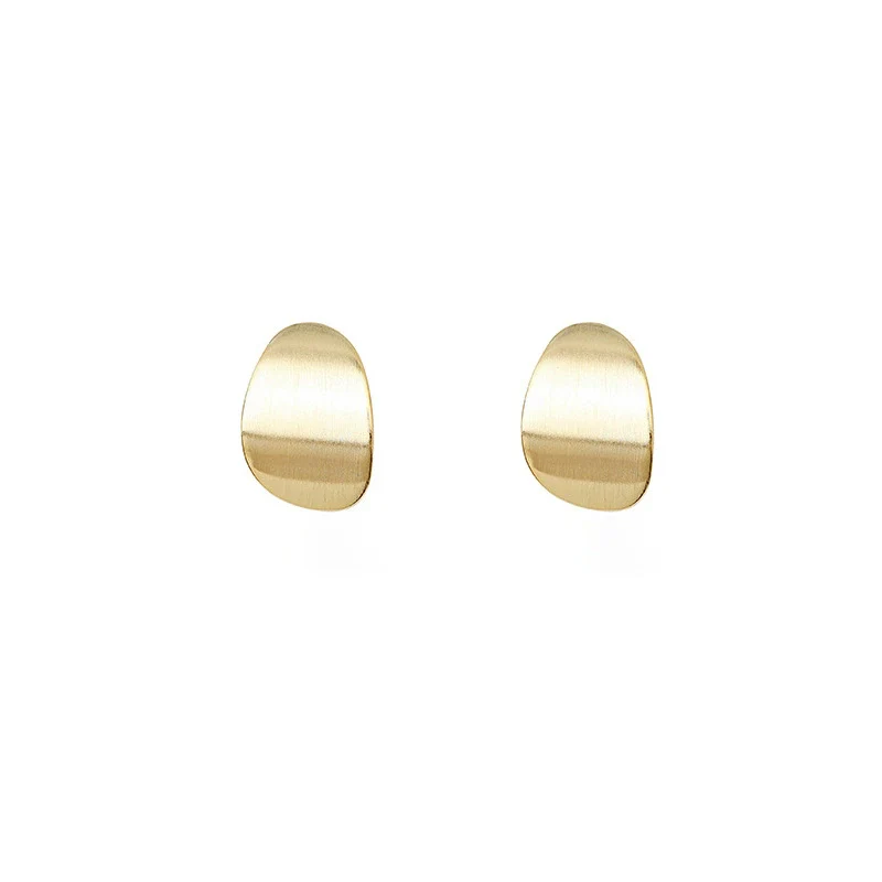 Wholesale Earrings Copper Plated With Real Gold Geometric Cshaped Minimalist Brushed Gold Style - Image 5