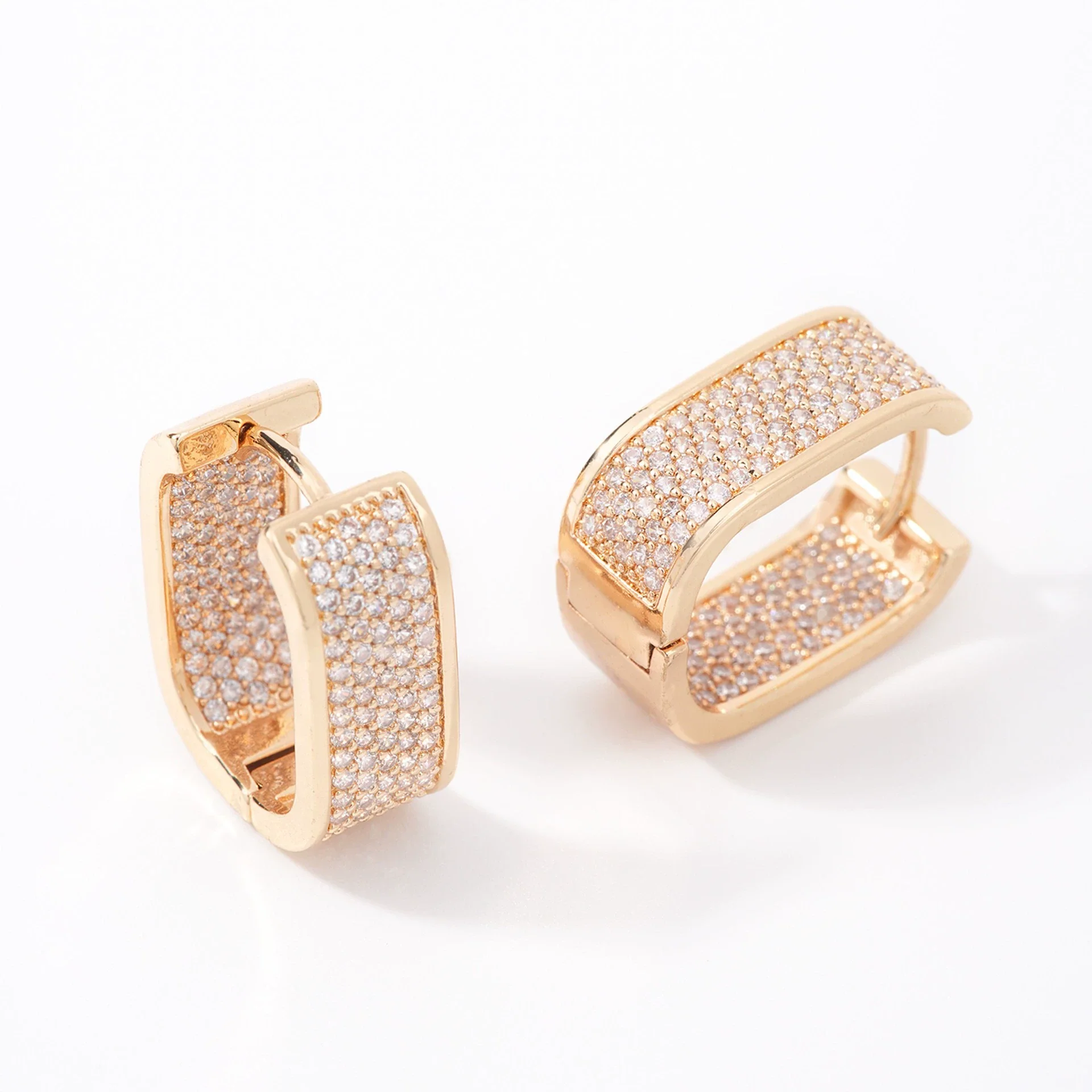 Wholesale Earrings Copper U Shape Microinlaid With Diamond Electroplating Light Luxury Style - Image 5