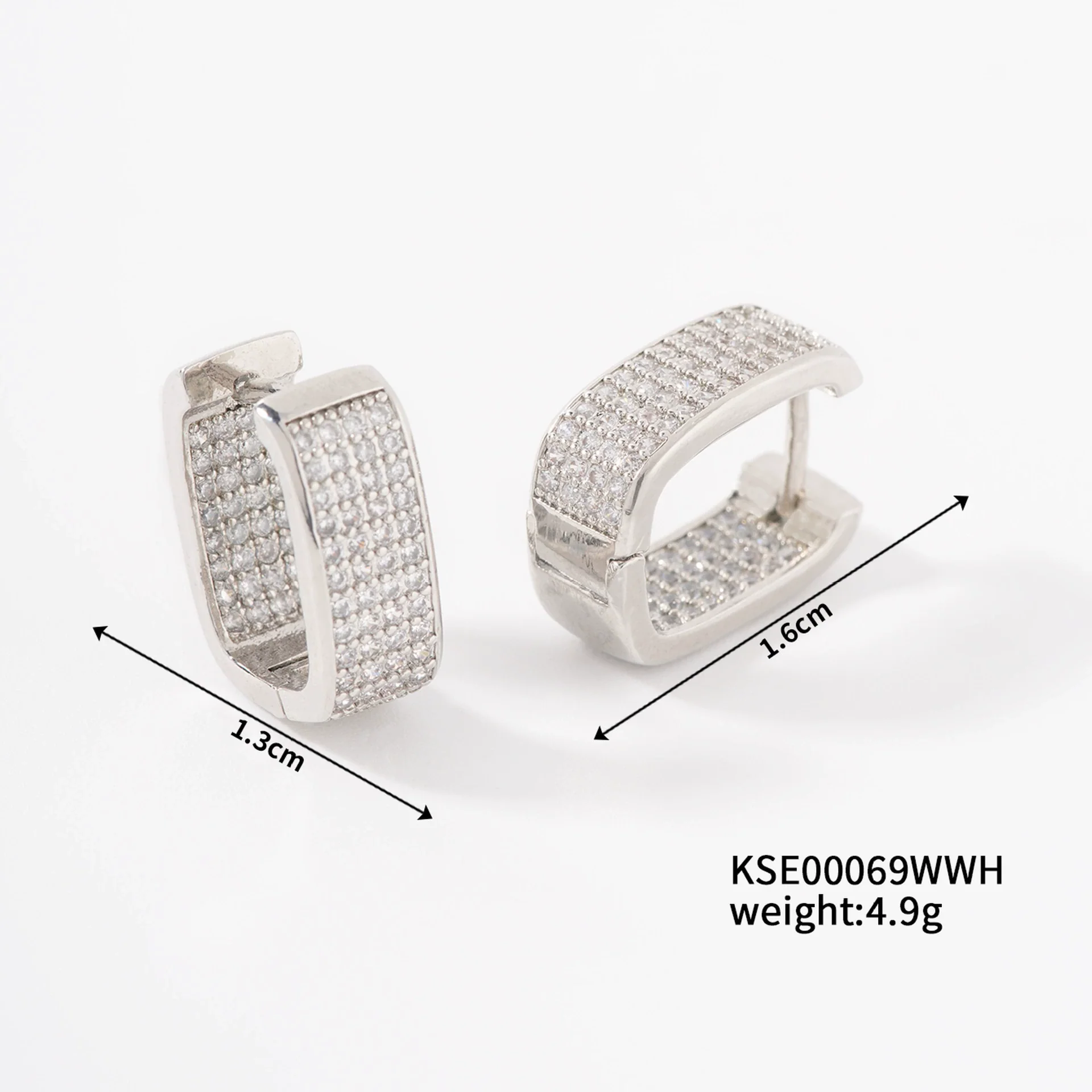 Wholesale Earrings Copper U Shape Microinlaid With Diamond Electroplating Light Luxury Style - Image 8