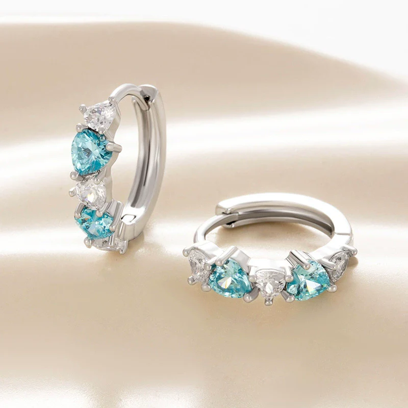 Wholesale Earrings Copper Zirconia Heart Shape Sweet Style - Image 3