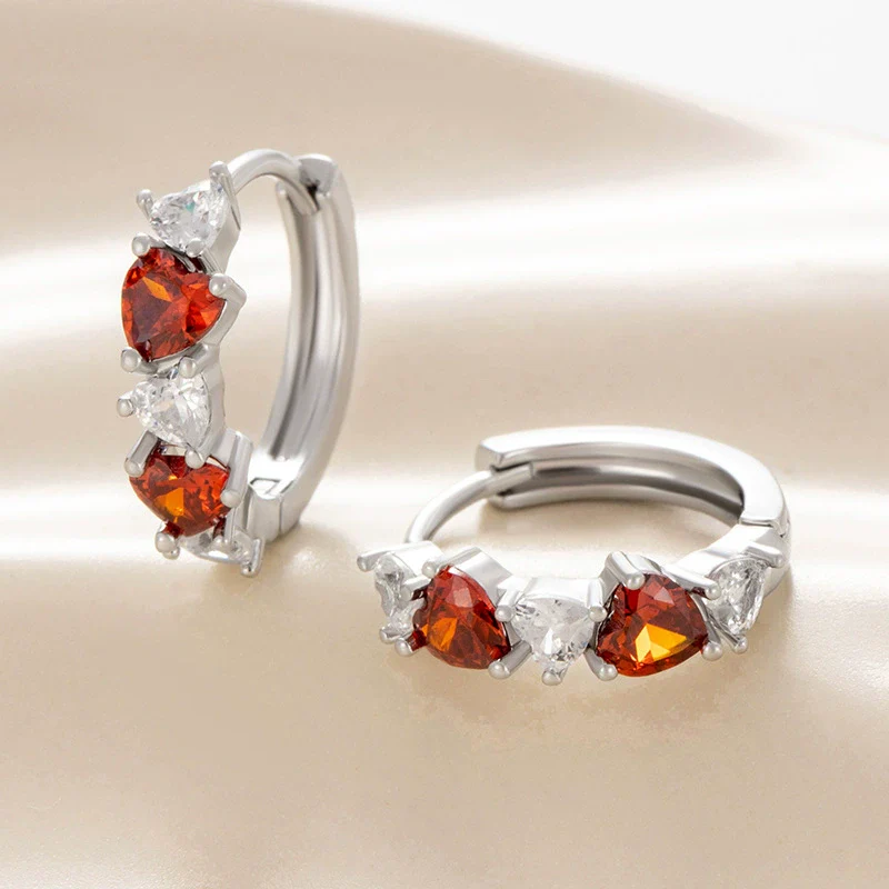 Wholesale Earrings Copper Zirconia Heart Shape Sweet Style - Image 7