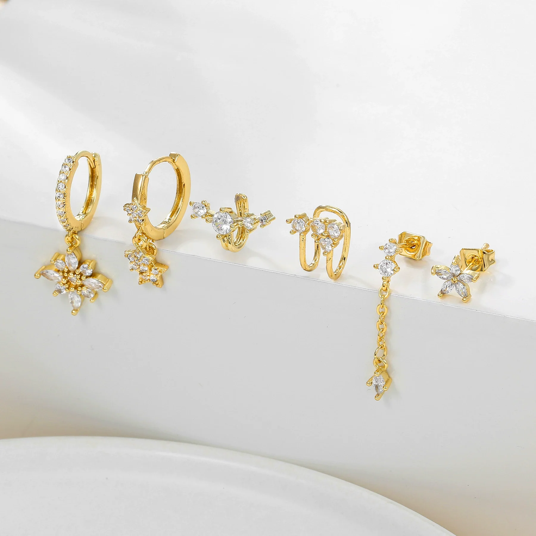 Wholesale Earrings Copper Zirconia Star Shape Light Luxury Women's - Image 4