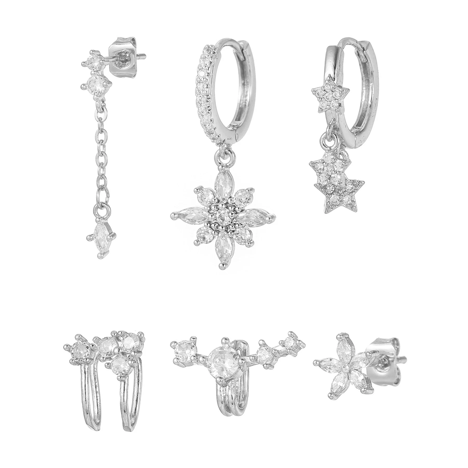 Wholesale Earrings Copper Zirconia Star Shape Light Luxury Women's - Image 7