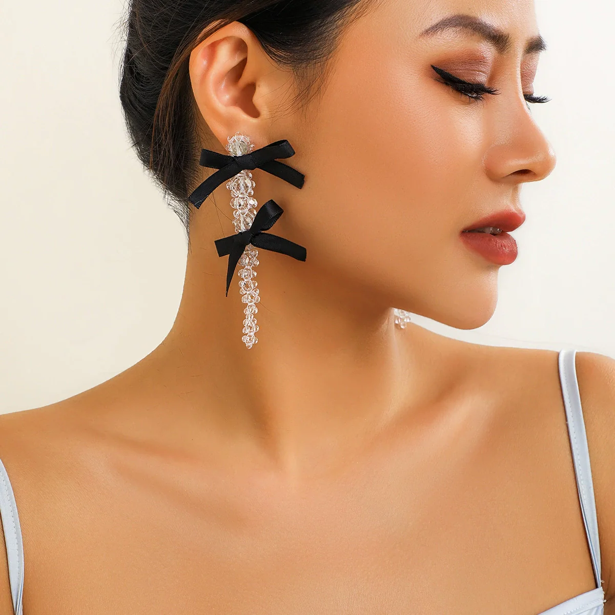 Wholesale Earrings Imitation Pearl Ribbon Bow Tie Handmade - Image 10
