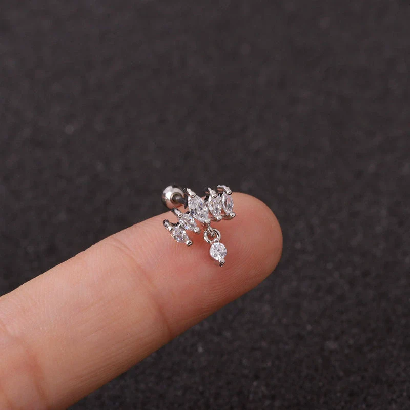 Wholesale Earrings Metal Inlaid Zircon Crown Style Stainless Steel - Image 3