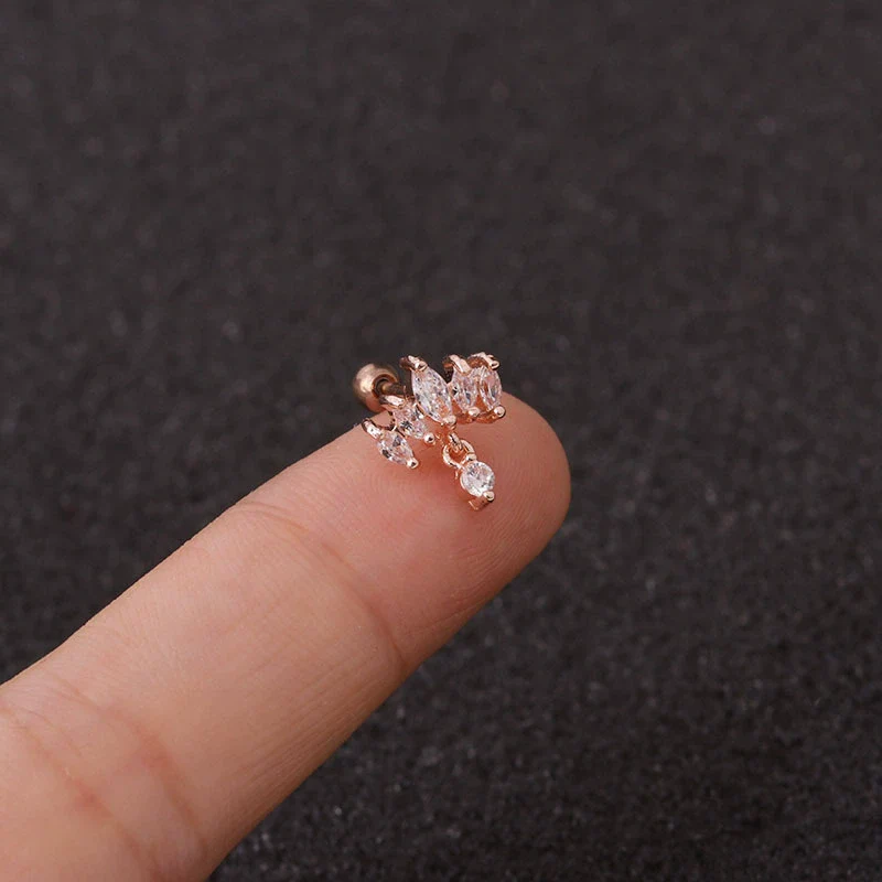 Wholesale Earrings Metal Inlaid Zircon Crown Style Stainless Steel - Image 4
