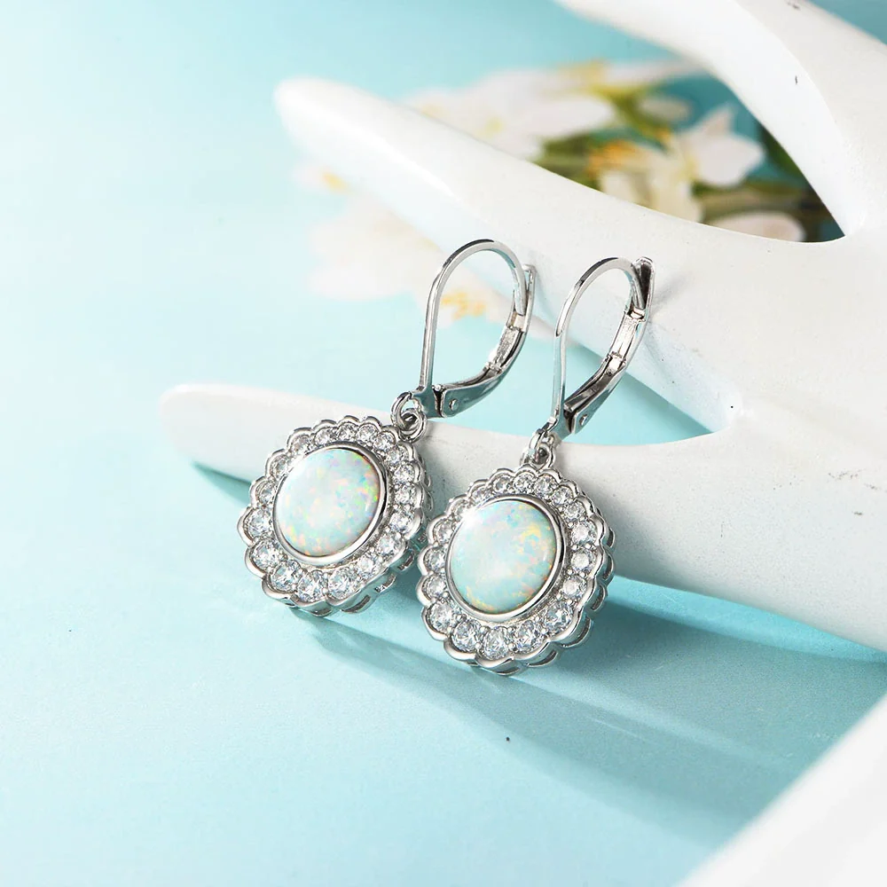 Wholesale Earrings Metal Opal Zircon Geometric Gold Plated - Image 3