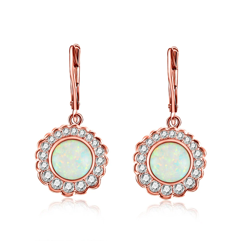 Wholesale Earrings Metal Opal Zircon Geometric Gold Plated - Image 5
