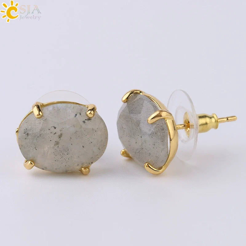 Wholesale Earrings Natural Stone Alloy Accessories Gold Plated Minimalist Style - Image 10