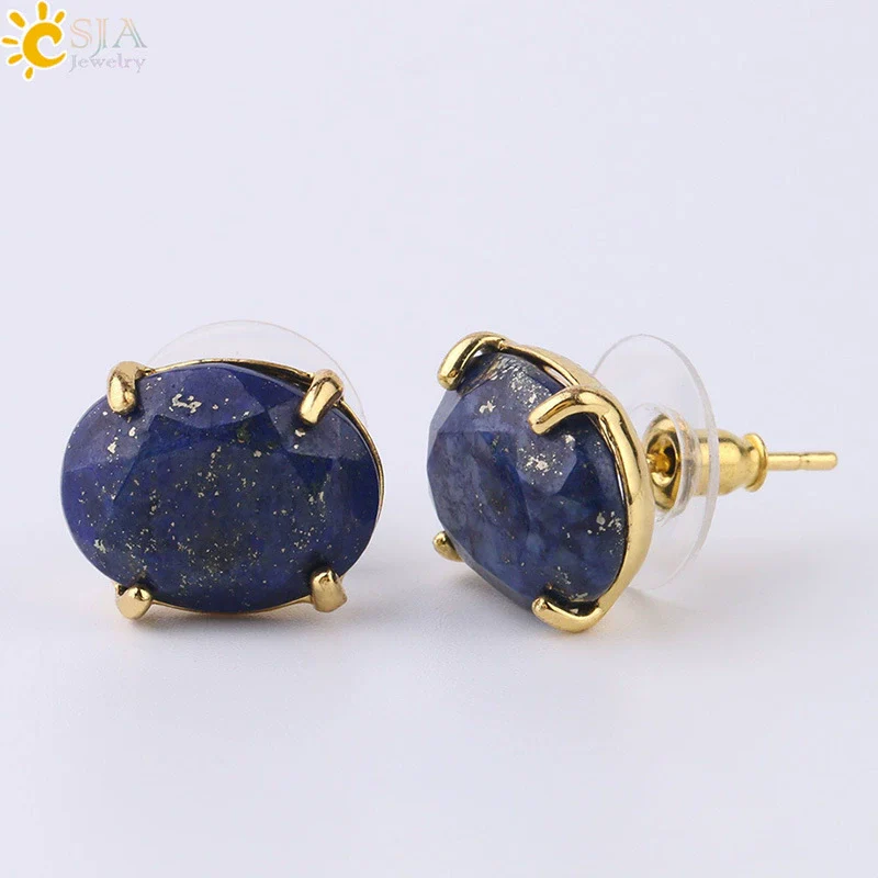 Wholesale Earrings Natural Stone Alloy Accessories Gold Plated Minimalist Style - Image 11