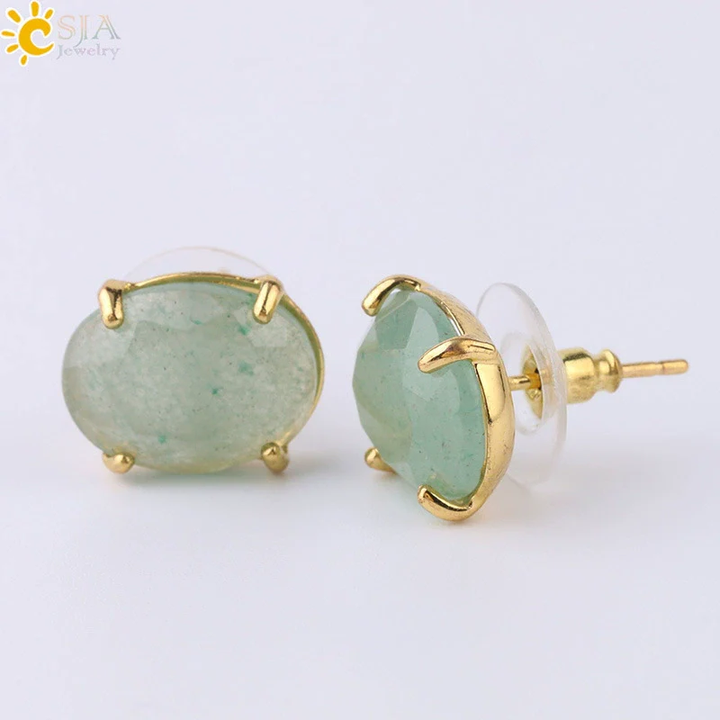 Wholesale Earrings Natural Stone Alloy Accessories Gold Plated Minimalist Style - Image 12