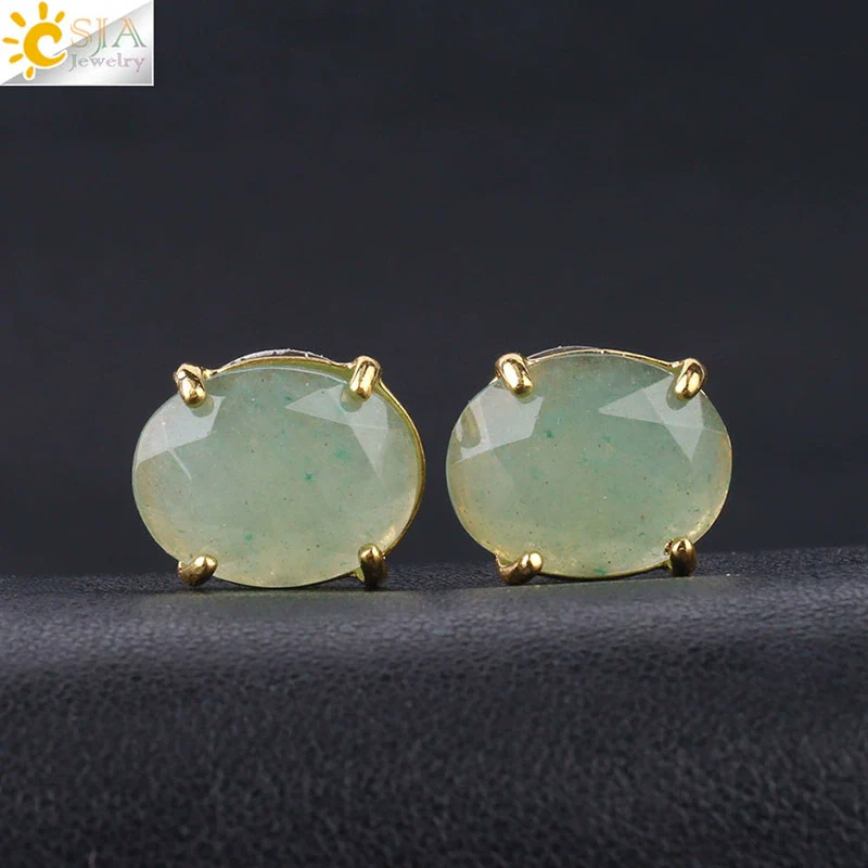 Wholesale Earrings Natural Stone Alloy Accessories Gold Plated Minimalist Style - Image 4