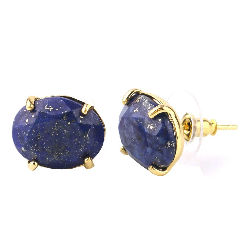 Wholesale Earrings Natural Stone Alloy Accessories Gold Plated Minimalist Style - Image 5