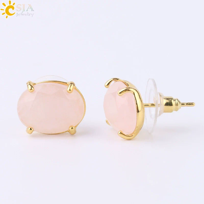 Wholesale Earrings Natural Stone Alloy Accessories Gold Plated Minimalist Style - Image 8