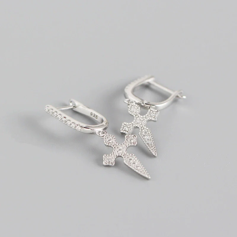 Wholesale Earrings S925 Sterling Silver Baroque Cross Geometric Electroplating Design For Women - Image 6