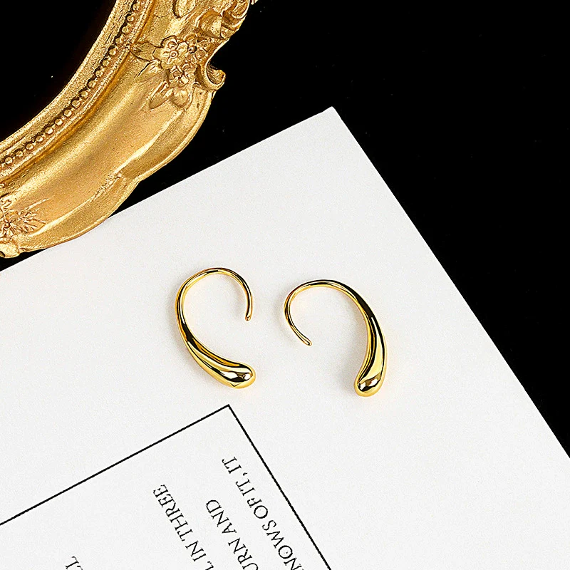 Wholesale Earrings S925 Sterling Silver Geometric Arc Drop Shaped Electroplated - Image 7