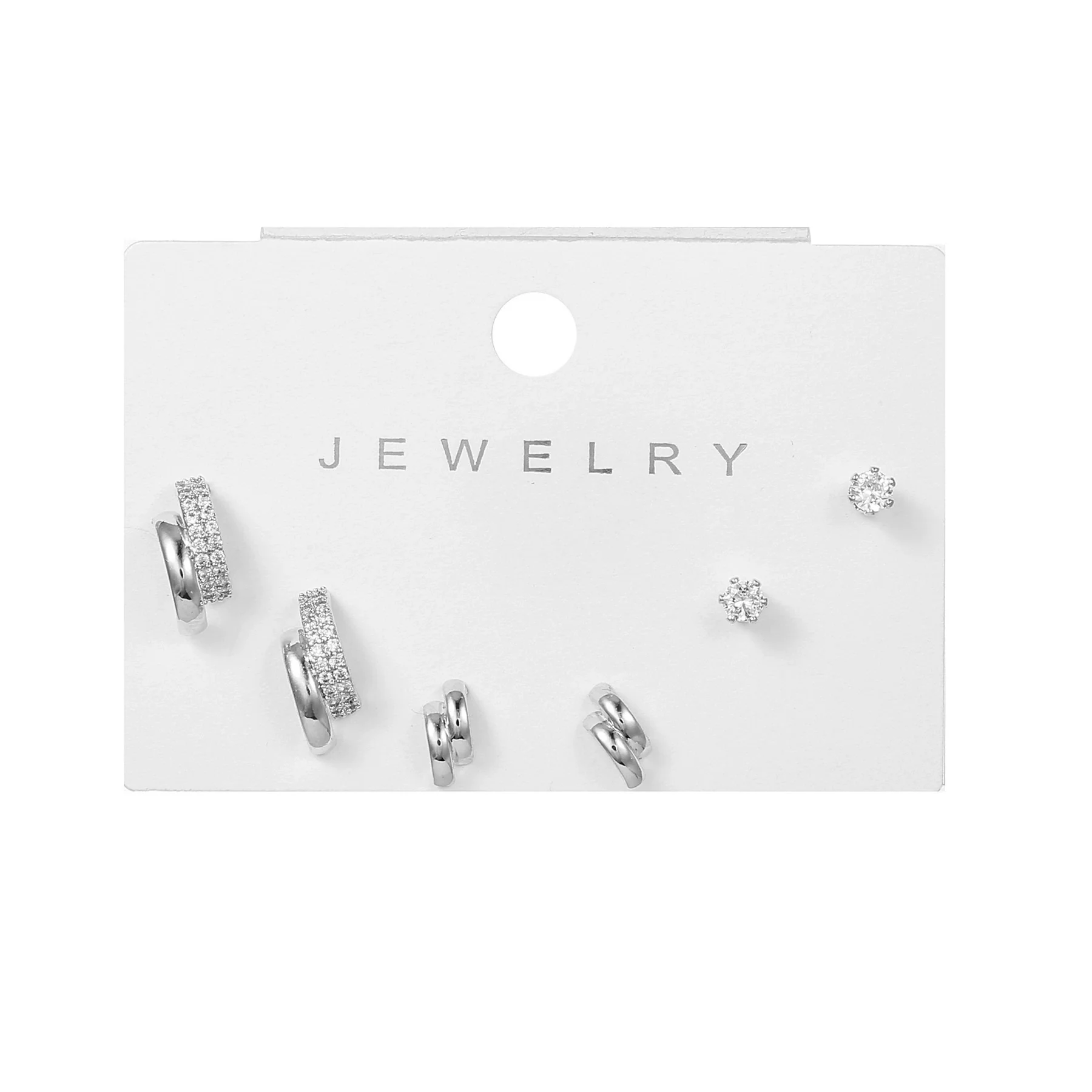 Wholesale Earrings Set S925 Sterling Silver And Copper Bear Four Leaf Clover Bow Heart Shaped Inlaid Zircon Geometric Style - Image 8