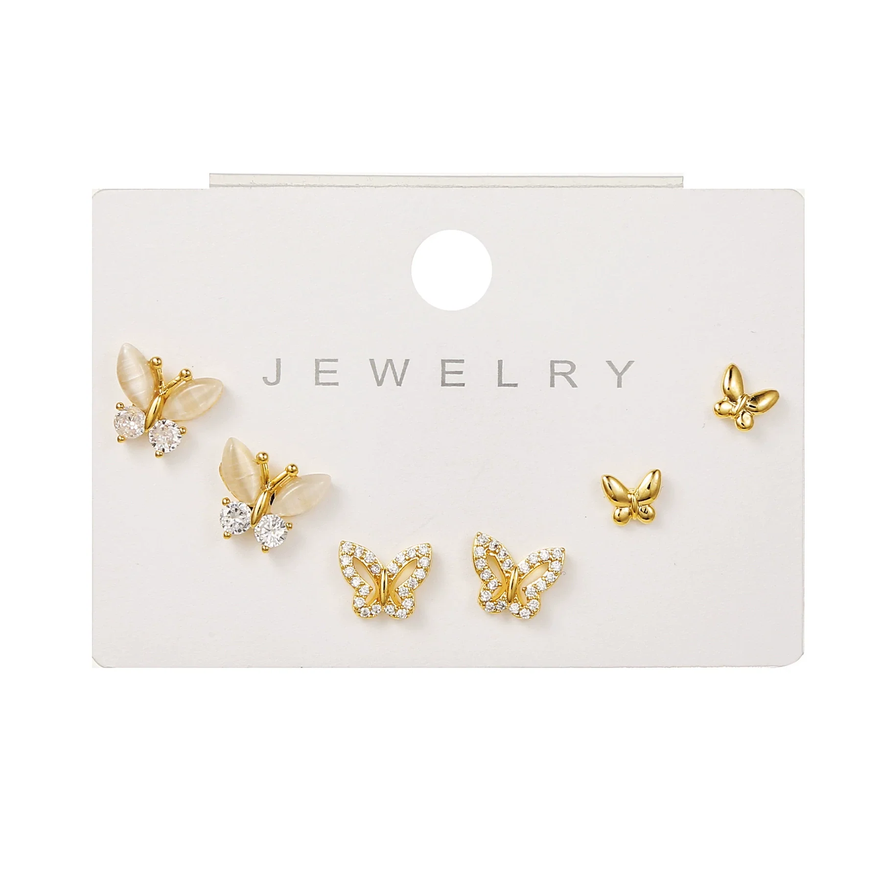Wholesale Earrings Set S925 Sterling Silver And Copper Bear Four Leaf Clover Bow Heart Shaped Inlaid Zircon Geometric Style - Image 9