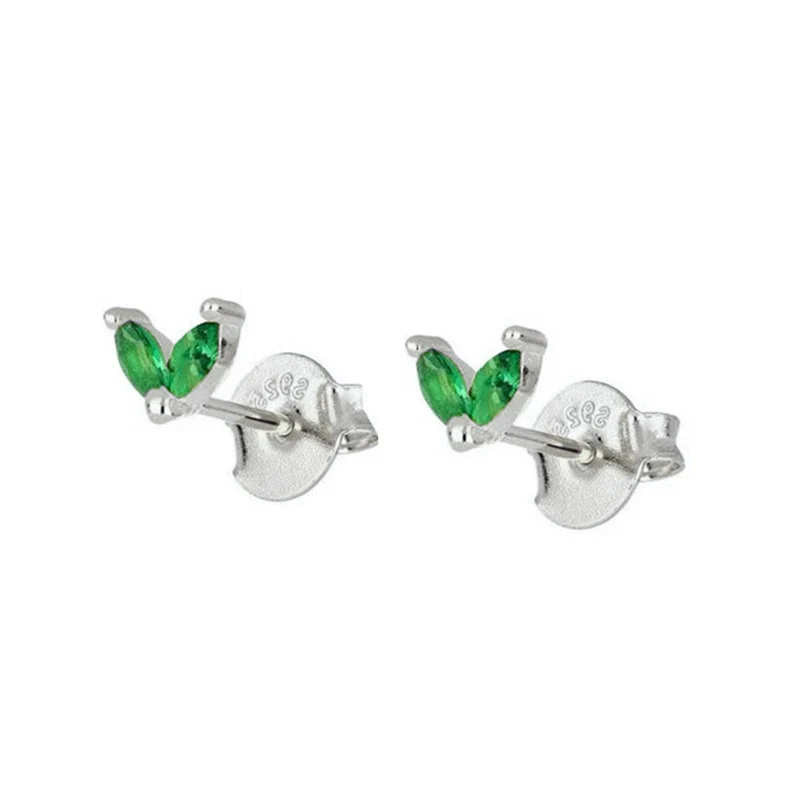 Wholesale Earrings Silver Needle Copper Leaf Geometric Flowershaped Electroplating Minimalist Light Luxury For Couple - Image 11