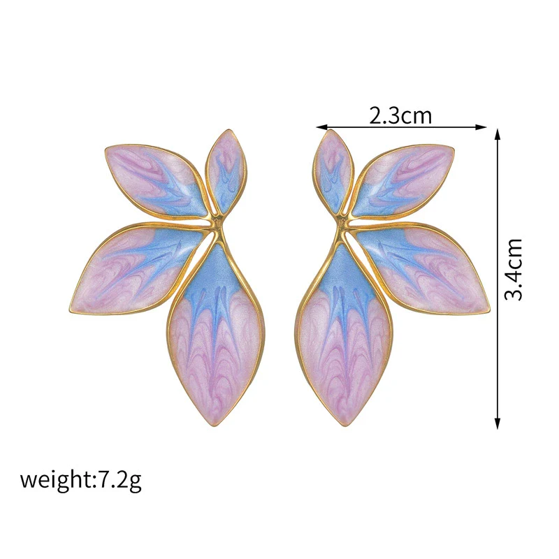 Wholesale Earrings Stainless Steel Dripping Oil Flowers Style For Ladies - Image 5
