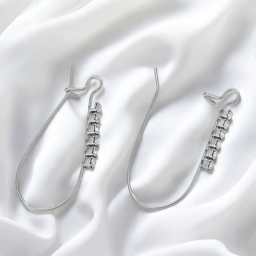 Wholesale Earrings Stainless Steel Geometric Love Rhinestone Electroplated Jewelry Accessories - Image 3