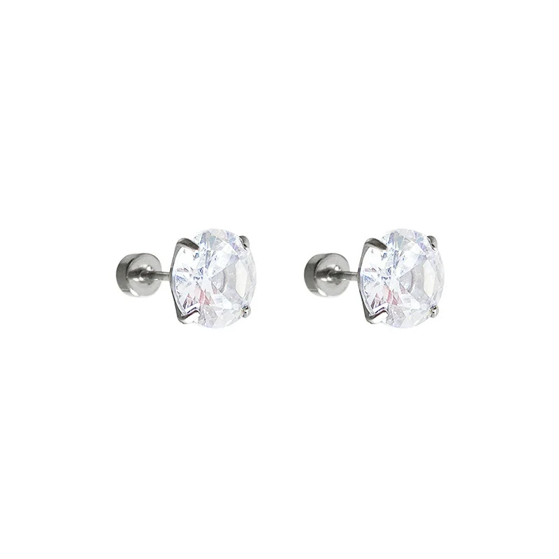 Wholesale Earrings Titanium Steel 925 Silver Zircon Geometric Electroplating Style For Women - Image 5