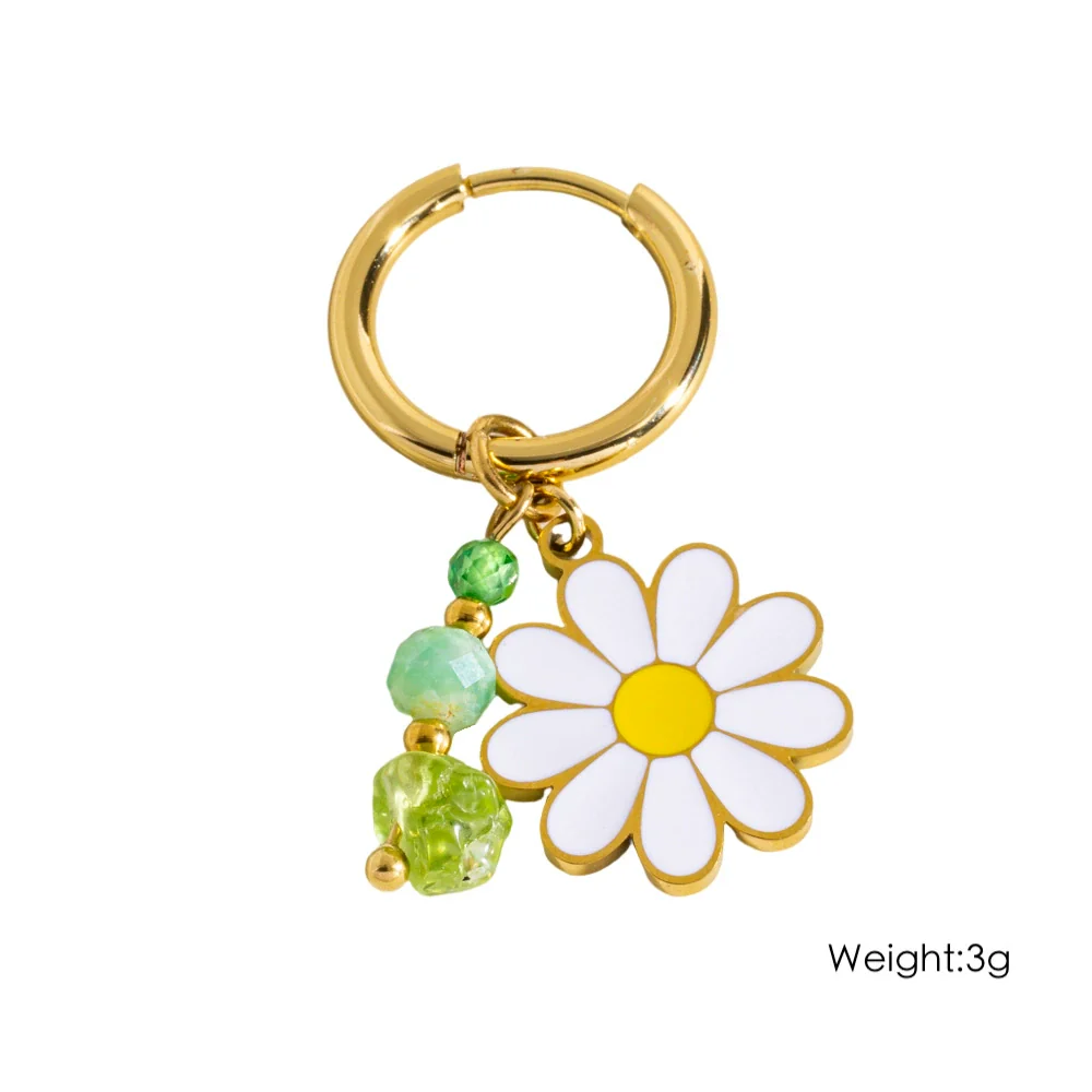 Wholesale Earrings Titanium Steel Geometric And Flower Pattern Electroplated With Original Design - Image 10