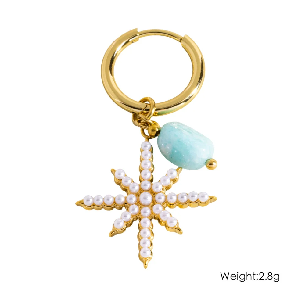Wholesale Earrings Titanium Steel Geometric And Flower Pattern Electroplated With Original Design - Image 11