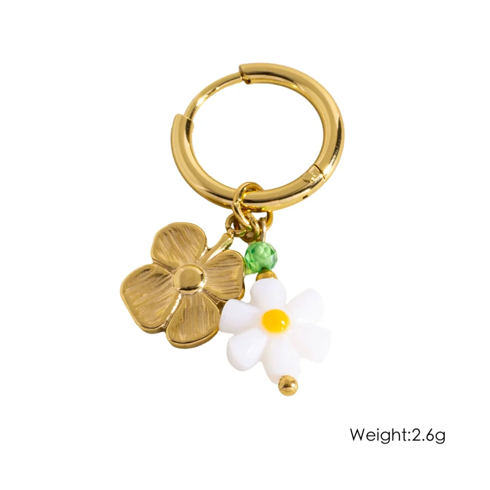 Wholesale Earrings Titanium Steel Geometric And Flower Pattern Electroplated With Original Design - Image 12
