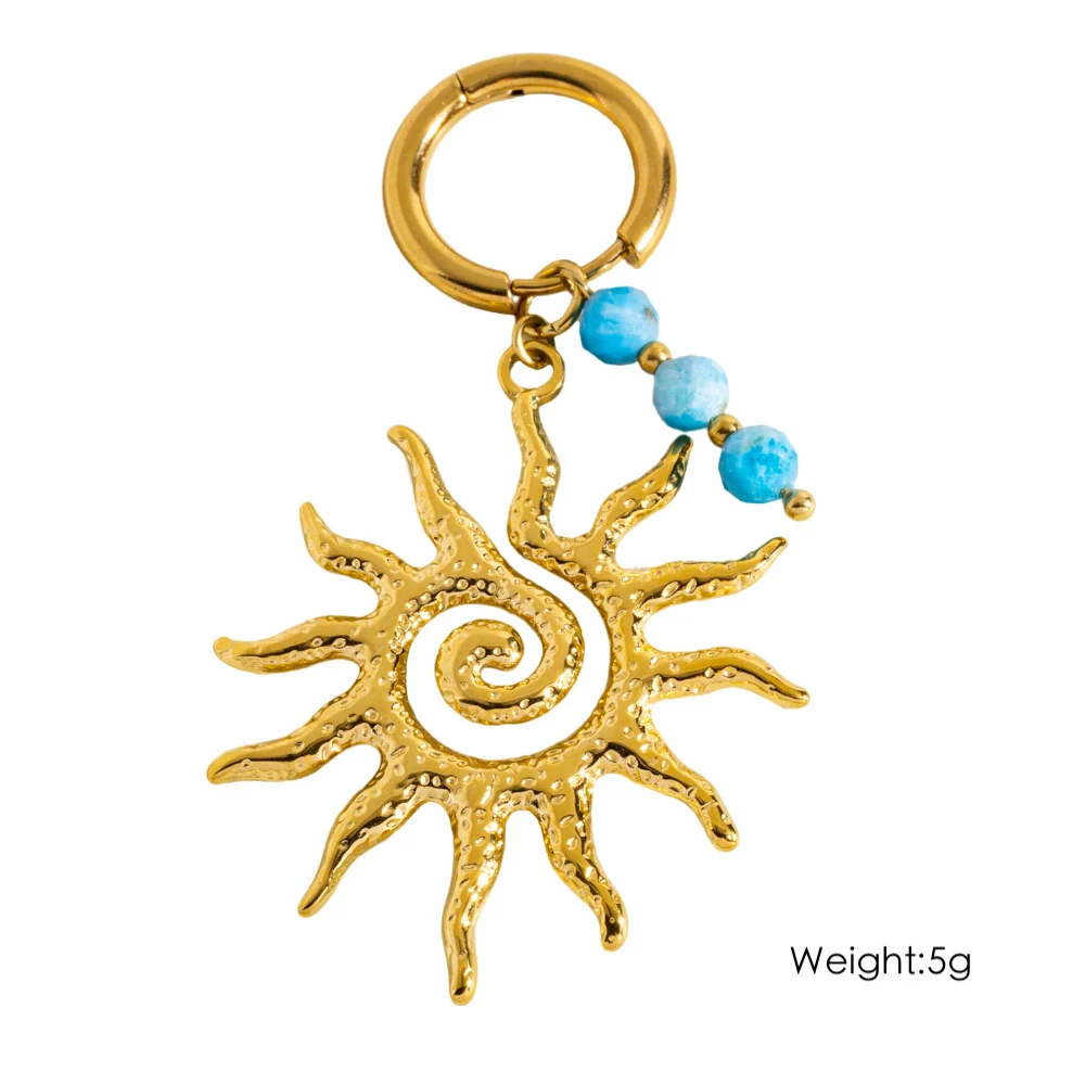 Wholesale Earrings Titanium Steel Geometric And Flower Pattern Electroplated With Original Design - Image 17