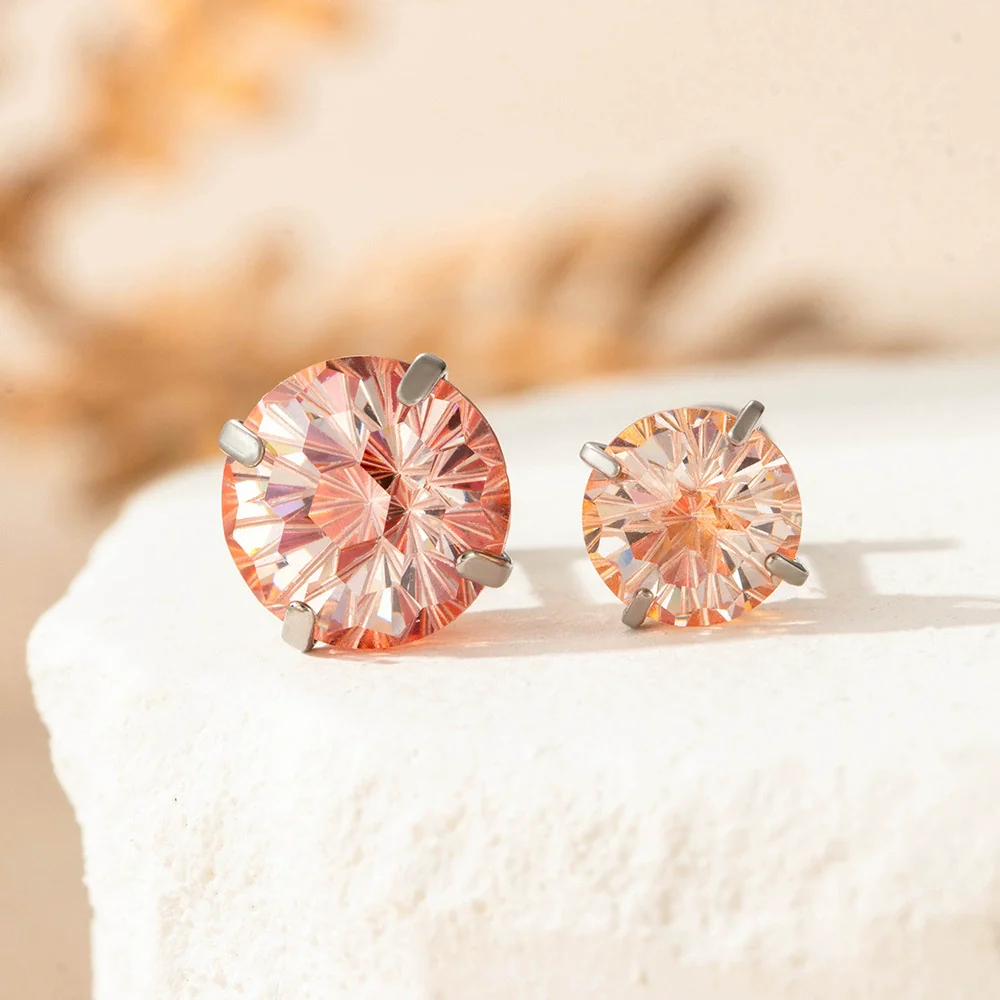 Wholesale Earrings Titanium Steel Inlaid Zircon Geometric Sweet Style For Women - Image 12