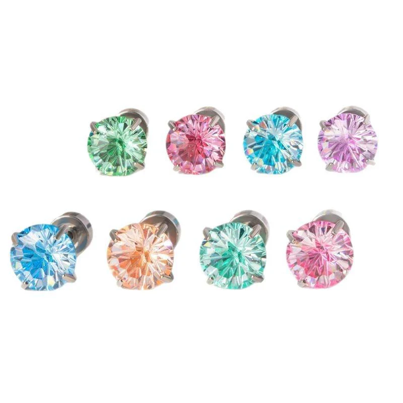 Wholesale Earrings Titanium Steel Inlaid Zircon Geometric Sweet Style For Women - Image 4