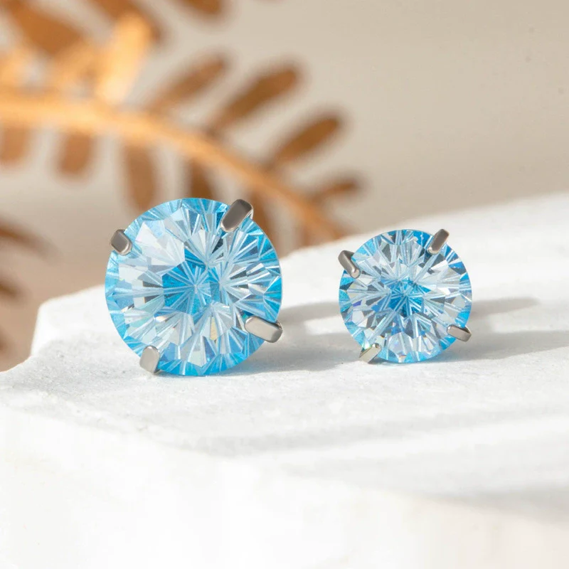 Wholesale Earrings Titanium Steel Inlaid Zircon Geometric Sweet Style For Women - Image 9