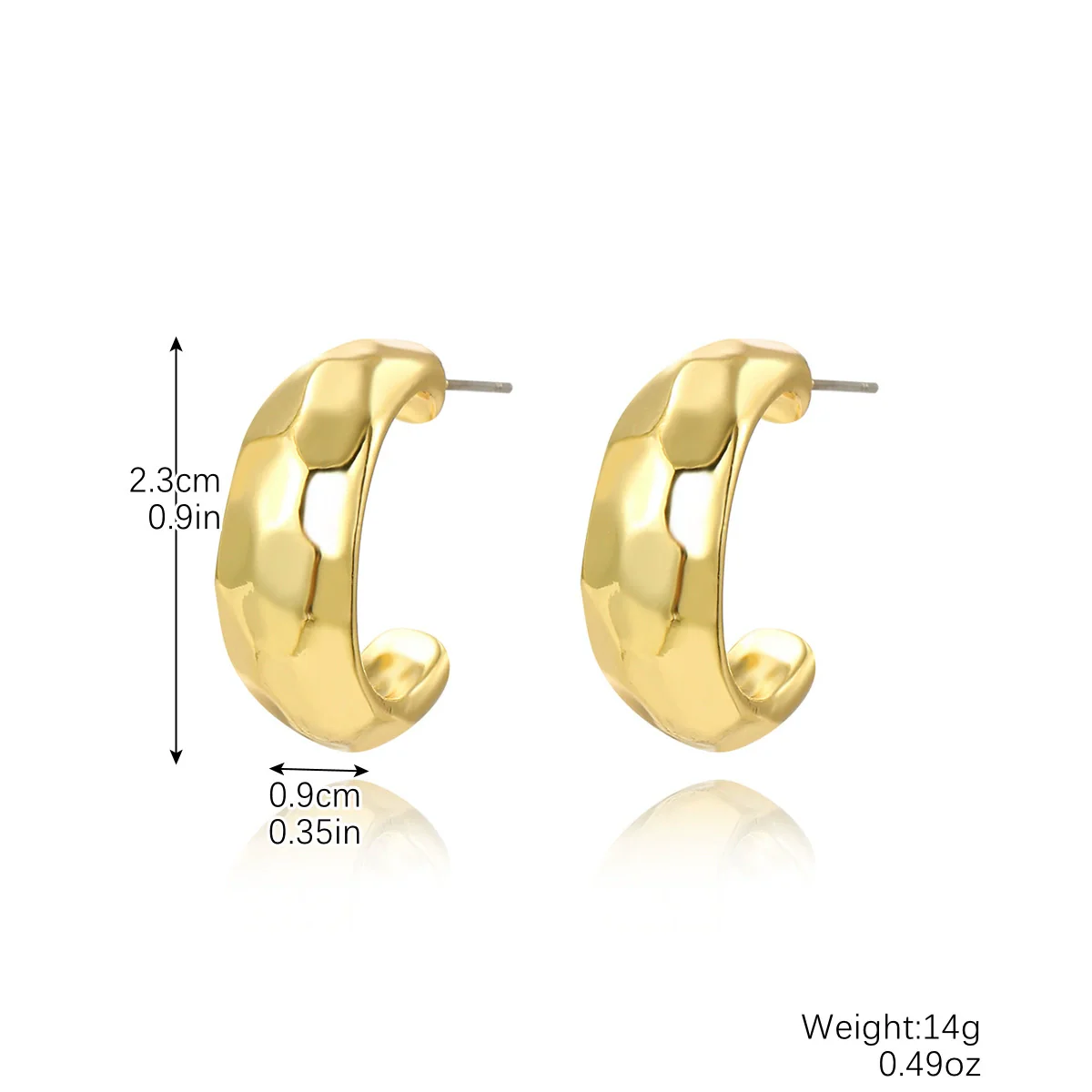 Wholesale Earrings Zinc Alloy Geometric Cshaped Electroplating Simple Style Women's - Image 7