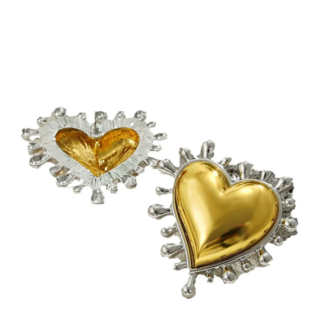 Wholesale Earrings Zinc Alloy Heart Shaped Cool Style Electroplated - Image 5
