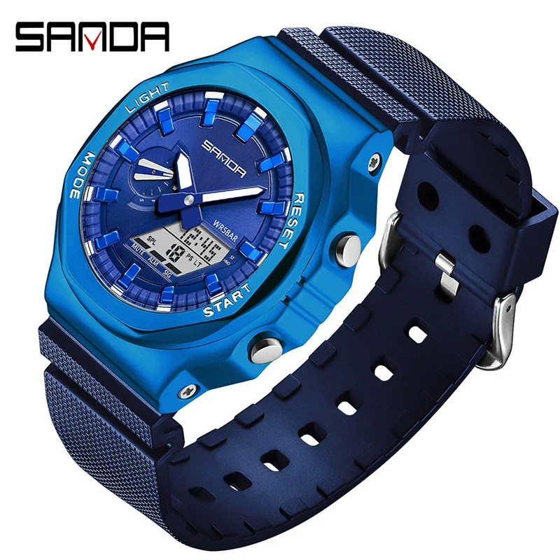 Wholesale Electronic Men's Watch Zinc Alloy Tpu Mineral Strengthened Glass Mirror Octagonal Round Light Luxury Multifunctional Waterproof - Image 3
