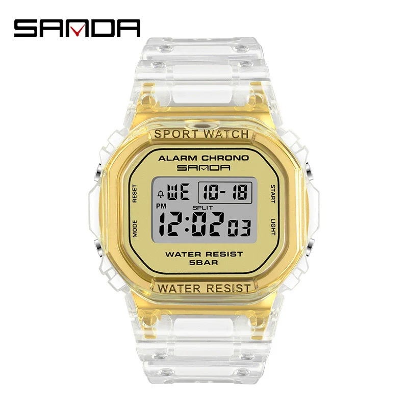 Wholesale Electronic Watch Square Transparent Strap Resin Multifunction Luminous Waterproof Outdoor Sports Light Luxury Style - Image 8