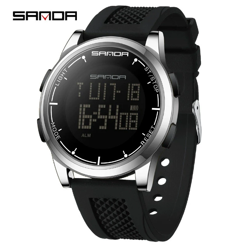 Wholesale Electronic Watch Zinc Alloy Case Silicone Strap High Hardness Mineral Tempered Glass Mirror Simple Luminous Waterproof Fashion Trendy For Students - Image 6