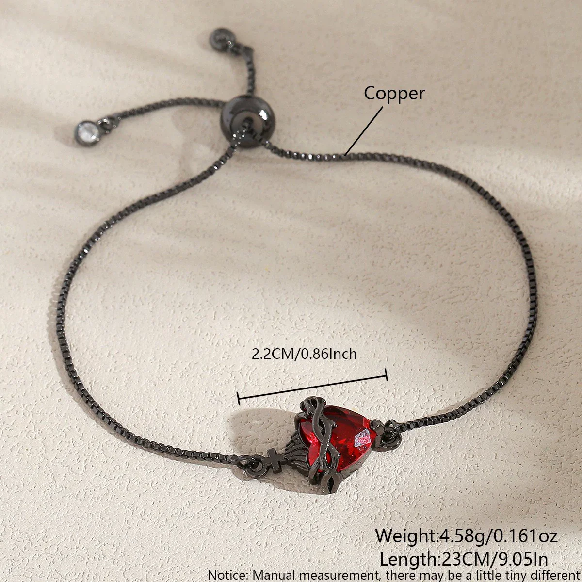 Wholesale Electroplated Copper Heartshaped Bracelet For Unisex - Image 4
