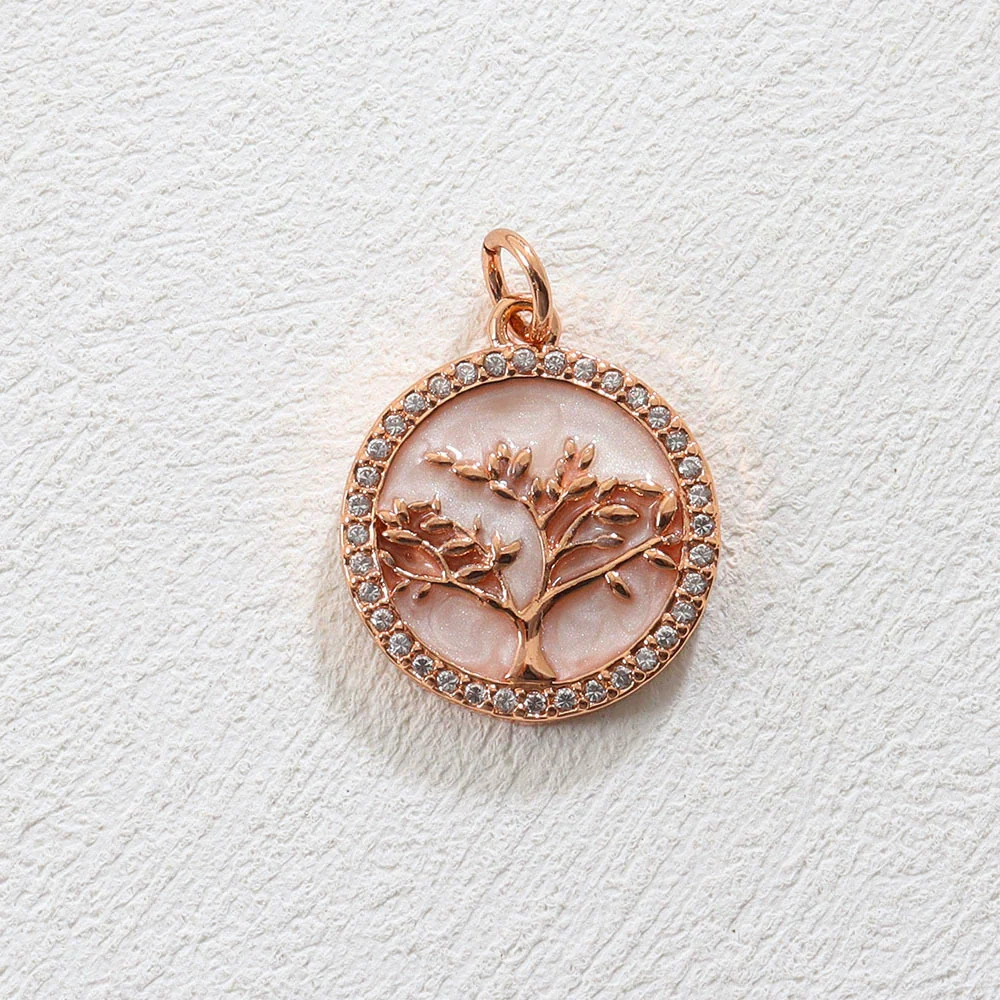 Wholesale Electroplated Copper Pendant Jewelry Accessories With Life Tree Cactus Star Moon Design - Image 11