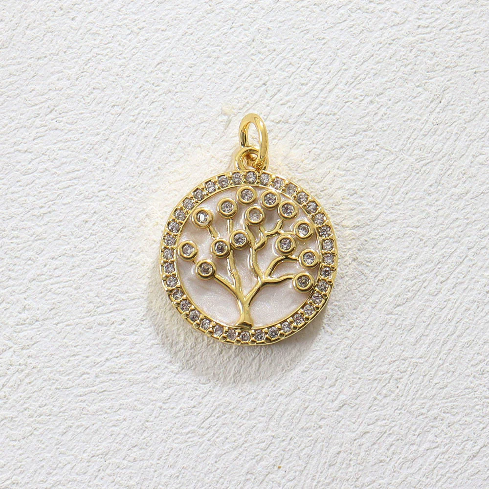 Wholesale Electroplated Copper Pendant Jewelry Accessories With Life Tree Cactus Star Moon Design - Image 12