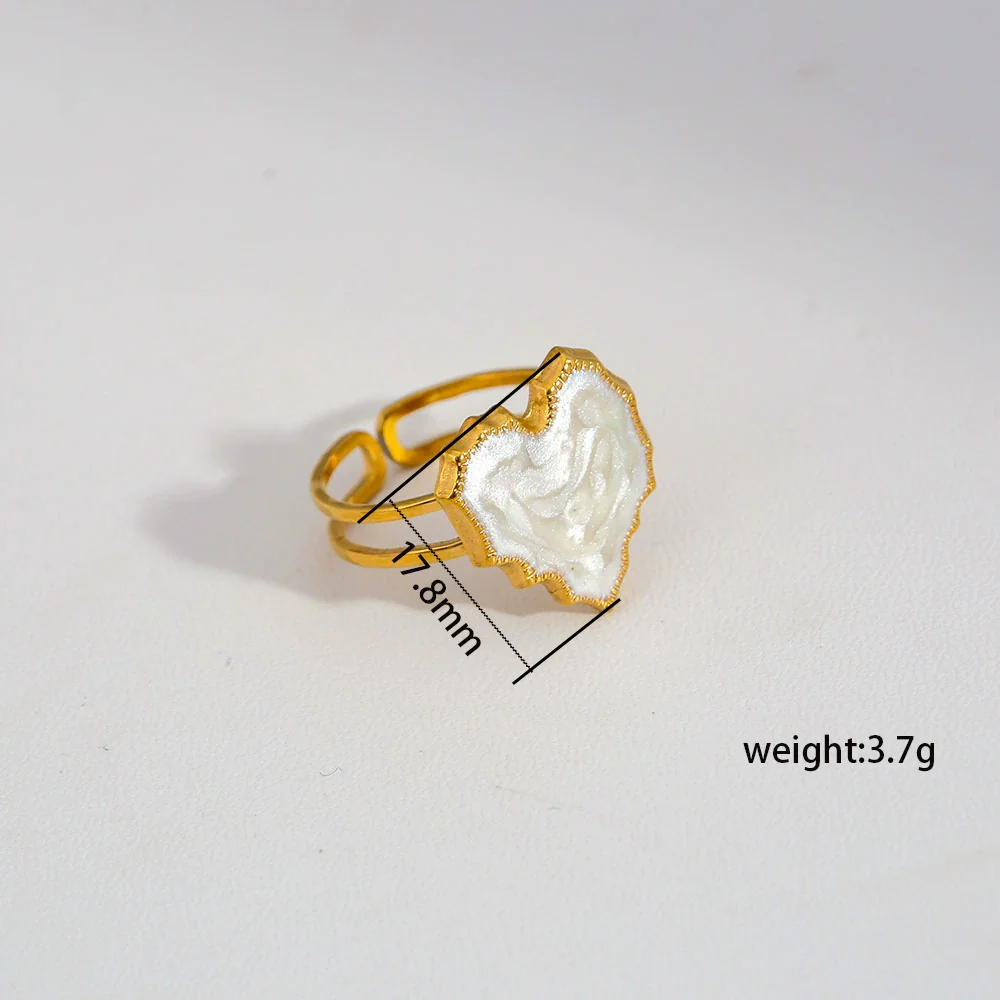 Wholesale Electroplated Geometric Heart Open Ring Stainless Steel Jewelry For Women And Men - Image 5