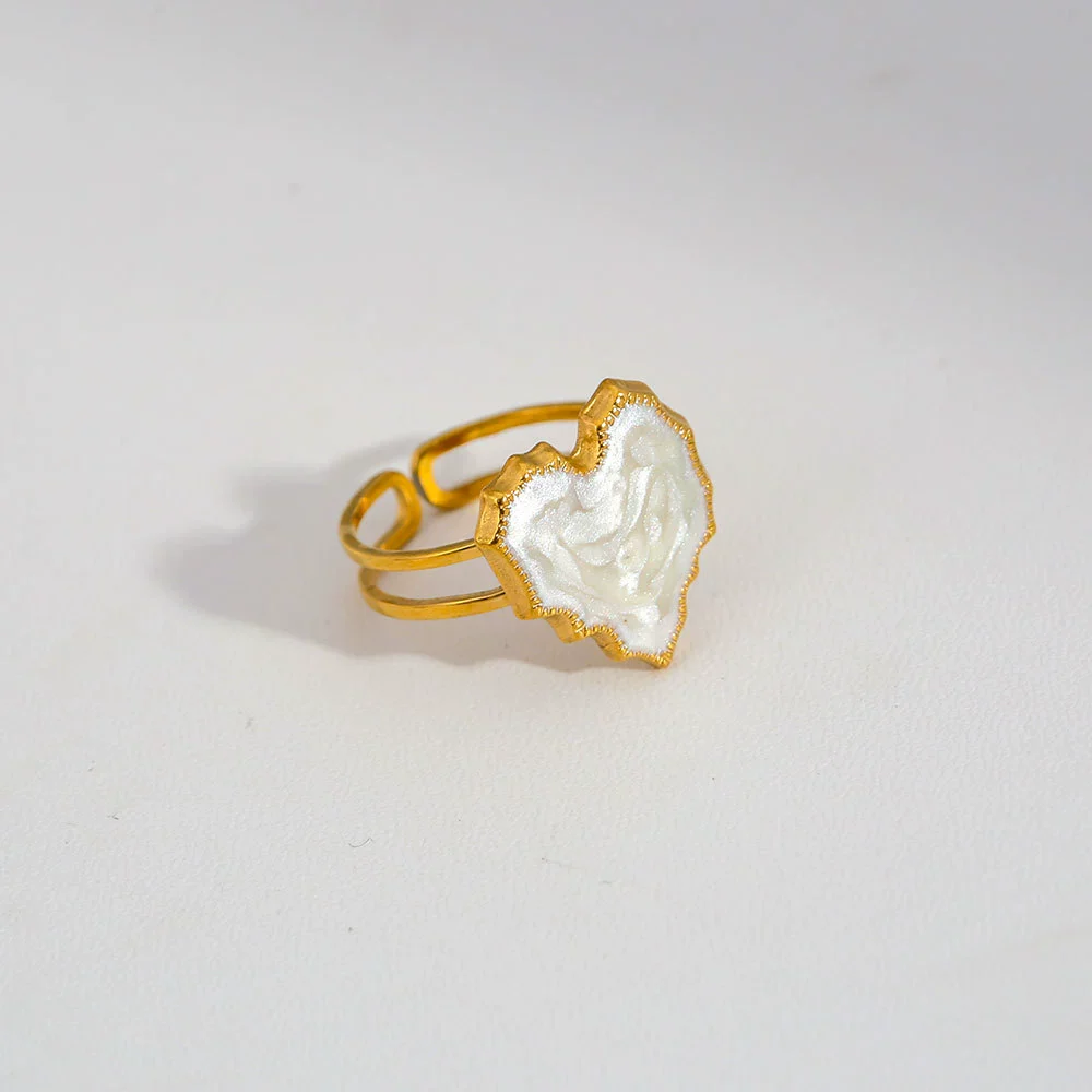 Wholesale Electroplated Geometric Heart Open Ring Stainless Steel Jewelry For Women And Men - Image 6