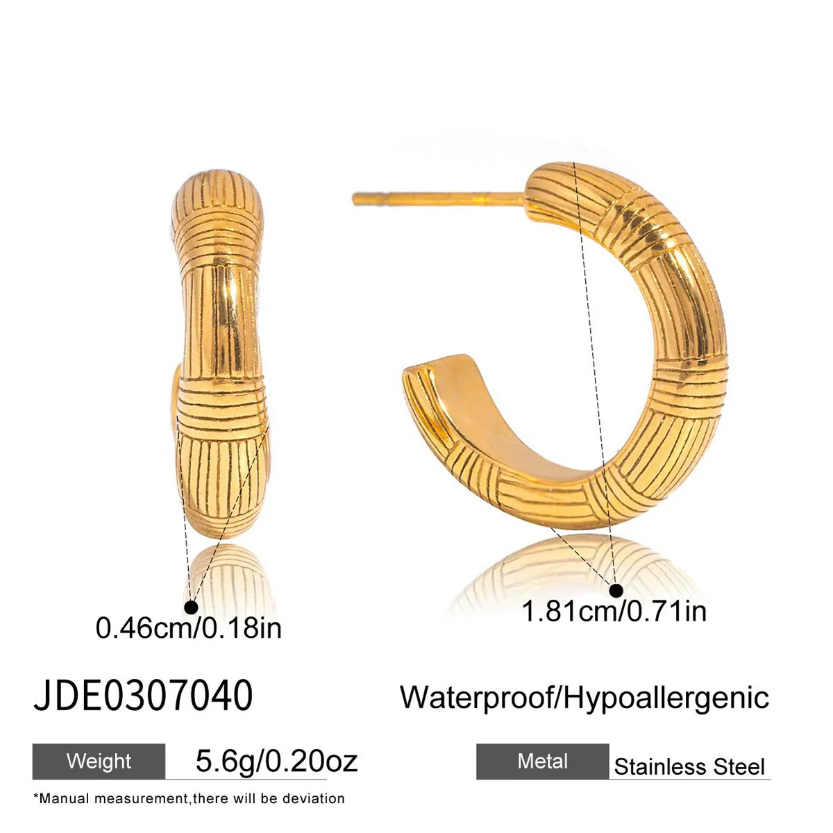 Wholesale Electroplated Geometric Stainless Steel Cring Earrings For Women - Image 6