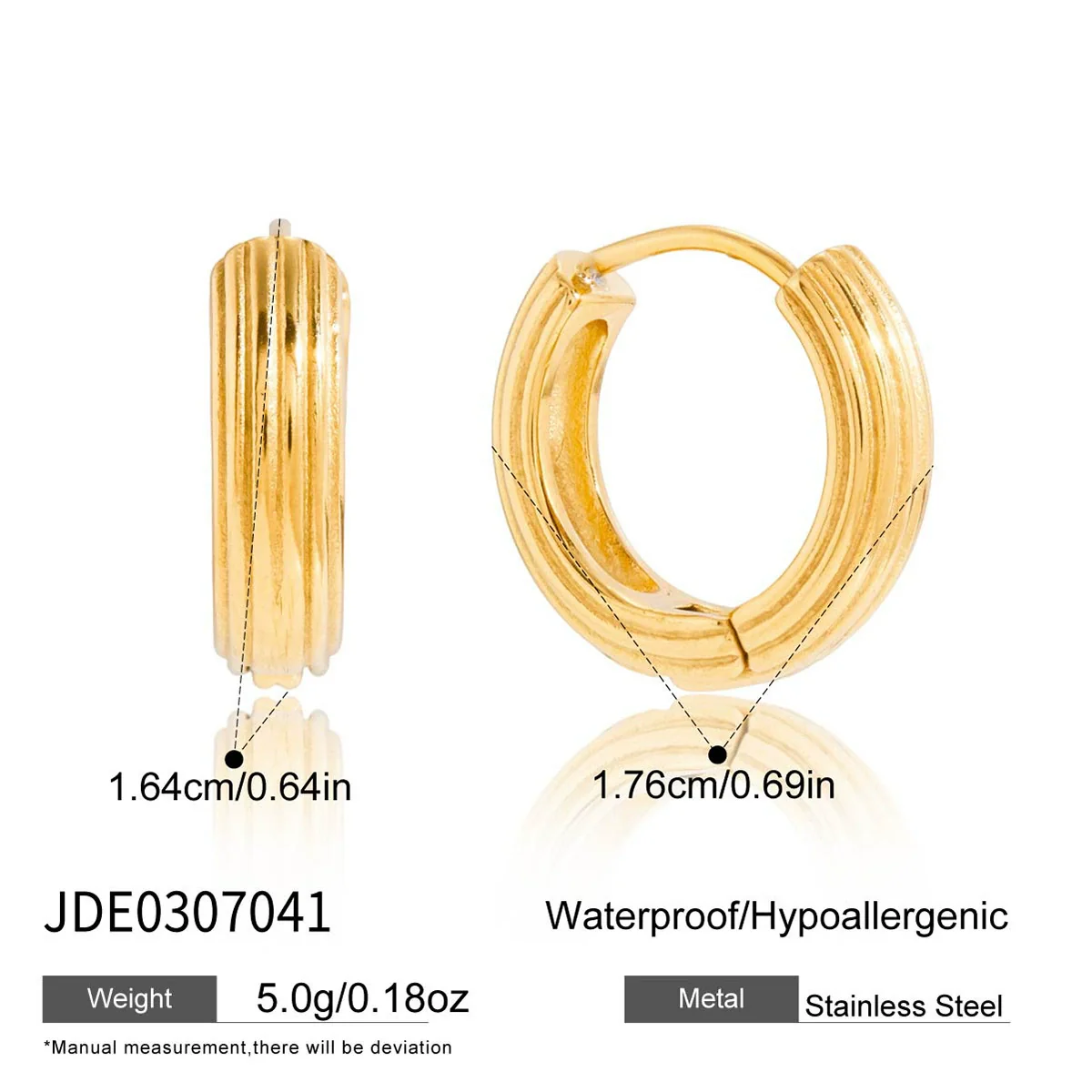 Wholesale Electroplated Geometric Stainless Steel Cring Earrings For Women - Image 7
