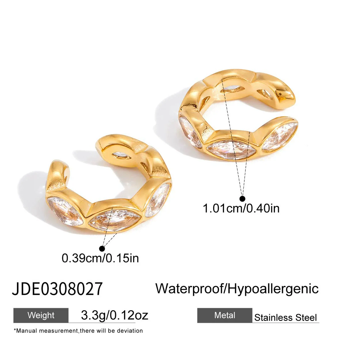 Wholesale Electroplated Geometric Stainless Steel Cring Earrings For Women - Image 8